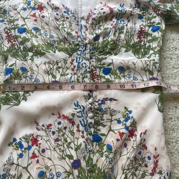 Maje Riviere Floral-Print Silk Crepe De Chine Mini Dress Size EU 36 - Picture 14 of 16